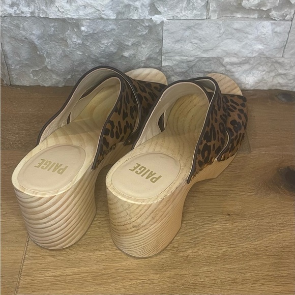 PAIGE Jules Crisscross Platform Real Calf Hair WOMENS Sandals NWT - Picture 6 of 7